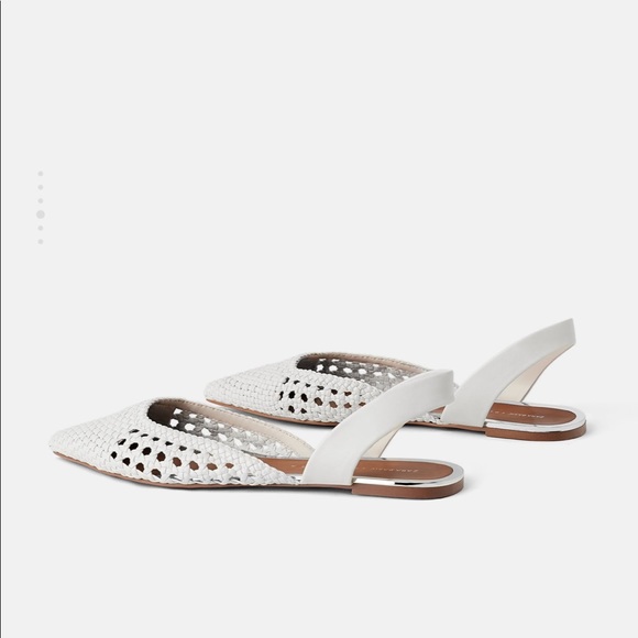 white woven flats